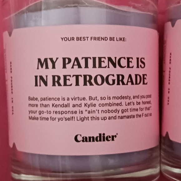 Soy Candier Candles MY PATIENCE IS IN RETROGRADE x2 - Picture 4 of 8
